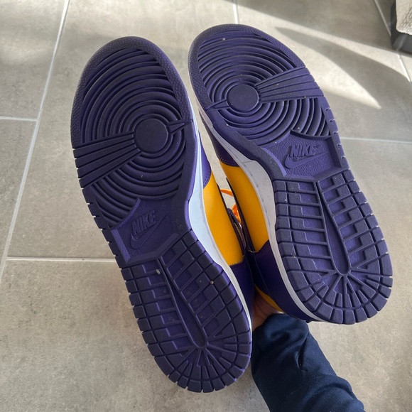 Nike Dunk High Retro Lakers Sneakers Men’s Size 8.5 Good Condition - Picture 3 of 9